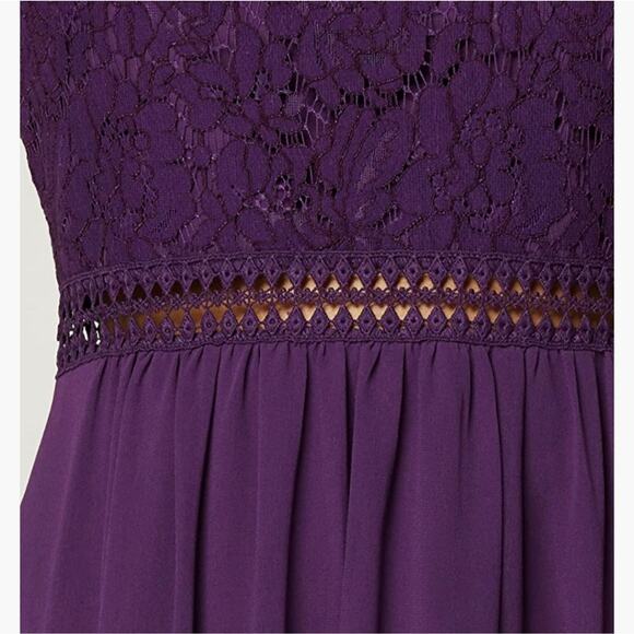 Truth & Fable | Purple Long Sleeve Lace Gown Maxi Dress Formal S - Picture 2 of 6
